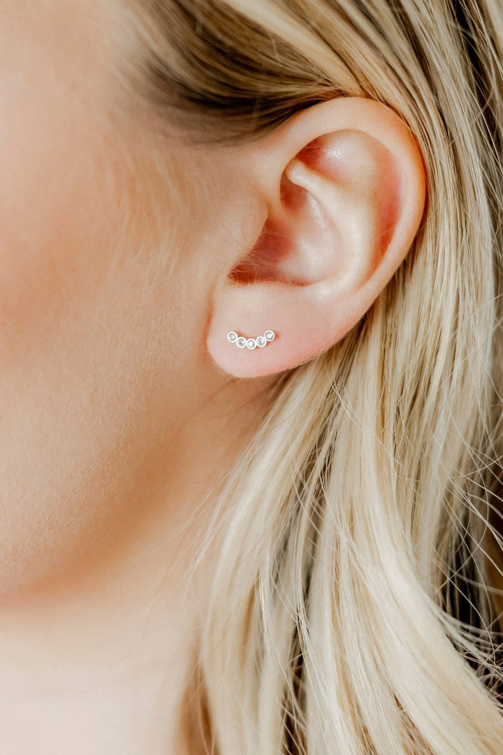Linny Co - Abigail Sparkle Silver Flat Back Earrings