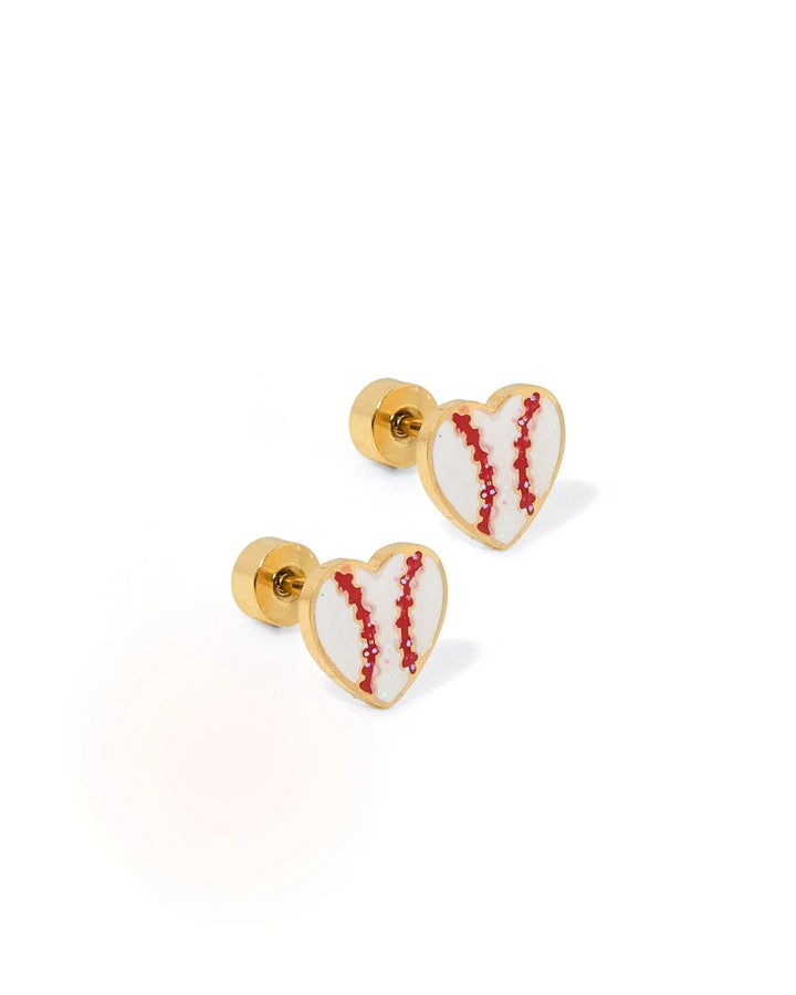 Linny Co - Baseball Flat Back Earrings