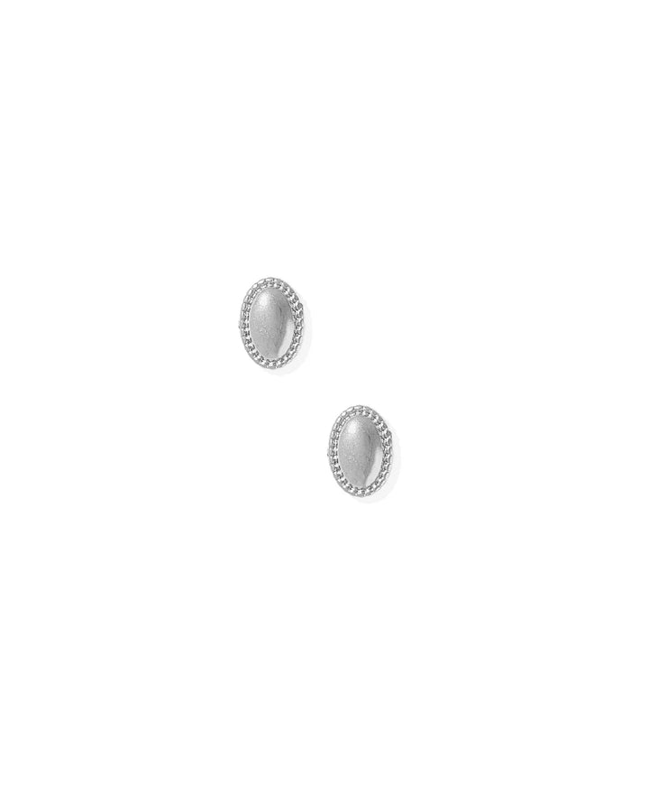 Linny Co - Drew Oval Silver Flat Back Earrings