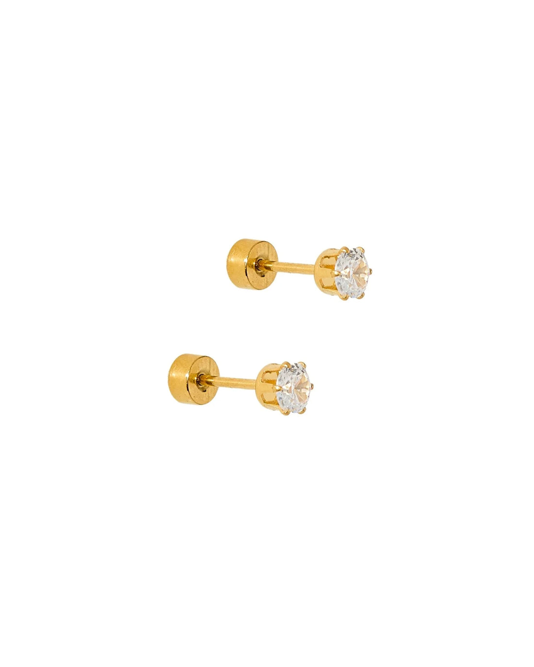 Flat Back Earrings - Helen Gold