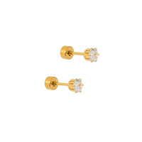 Flat Back Earrings - Helen Gold