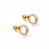 Flat Back Earrings - Lainey Gold