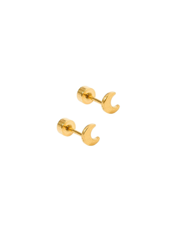 Linny Co - Micro Moon Screwback Stud Earrings