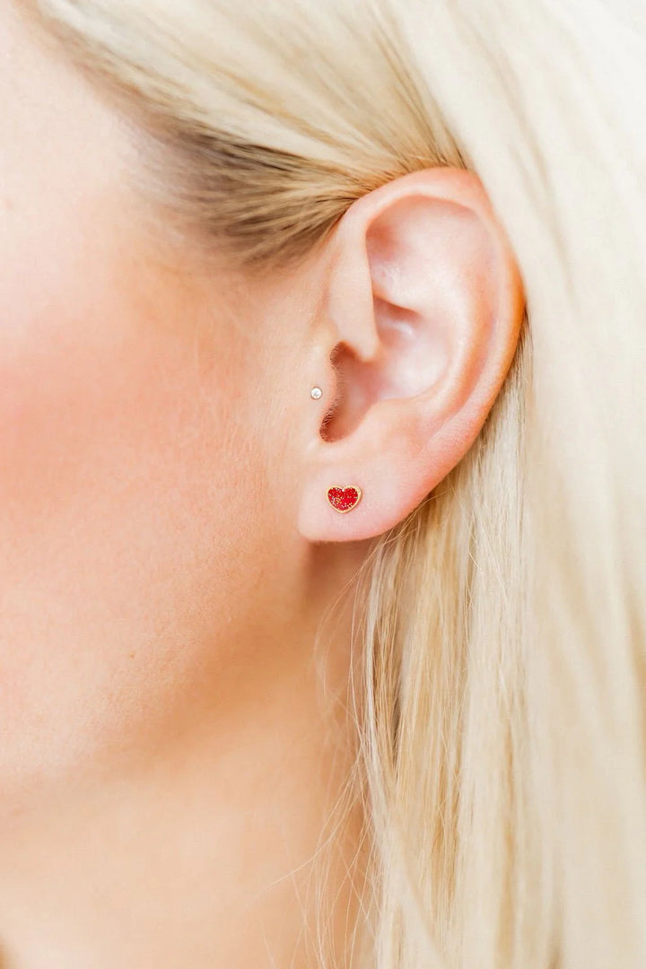Linny Co - Nora Heart Flat Back Earrings