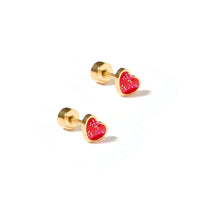 Flat Back Earrings - Nora Heart