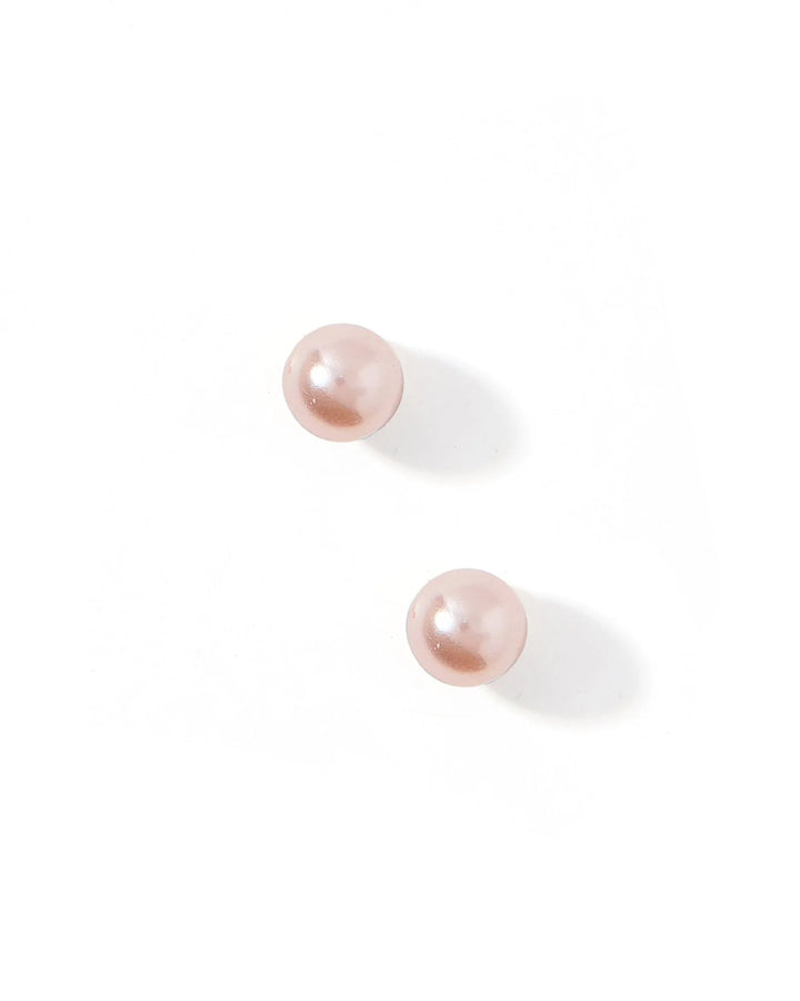 Linny Co - Payton Pearl Pink 5mm Flat Back Earrings