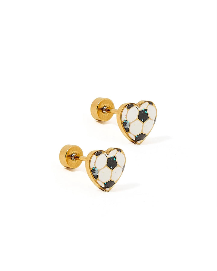 Linny Co - Soccer Flat Back Earrings