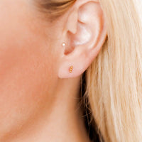 Flat Back Earrings - Micro Tally Gold