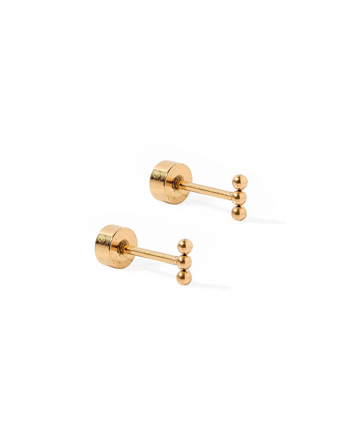 Flat Back Earrings - Micro Tally Gold