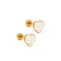Flat Back Earrings - Volleyball