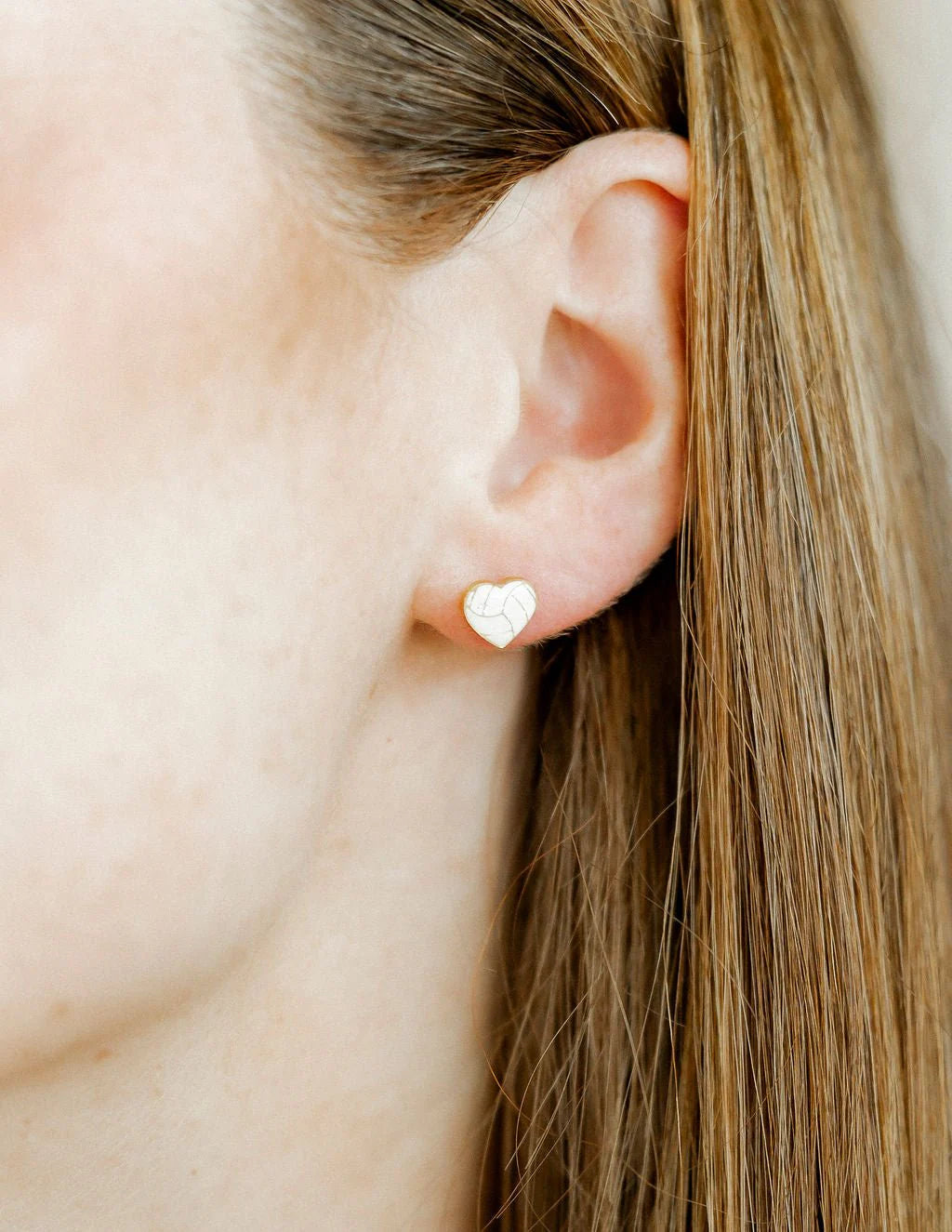 Flat Back Earrings - Volleyball