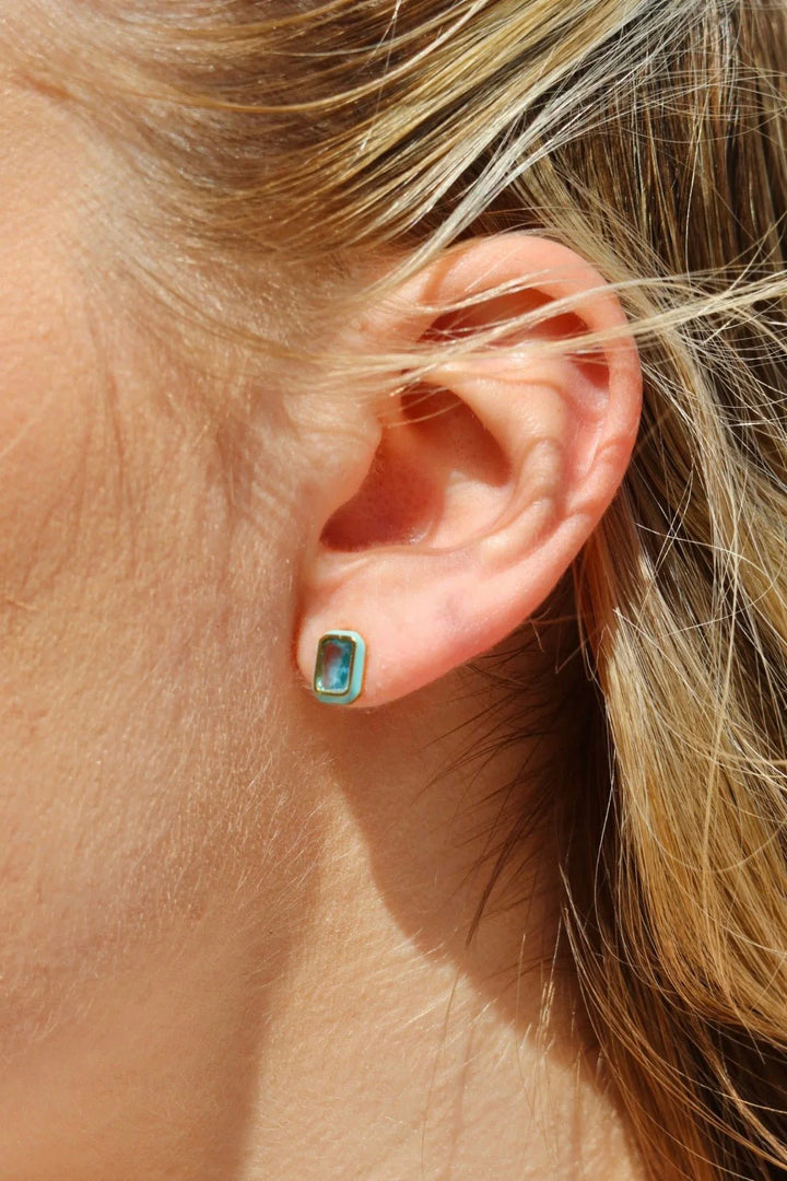 Linny Co - Whitney Aqua Dream Flat Back Earrings