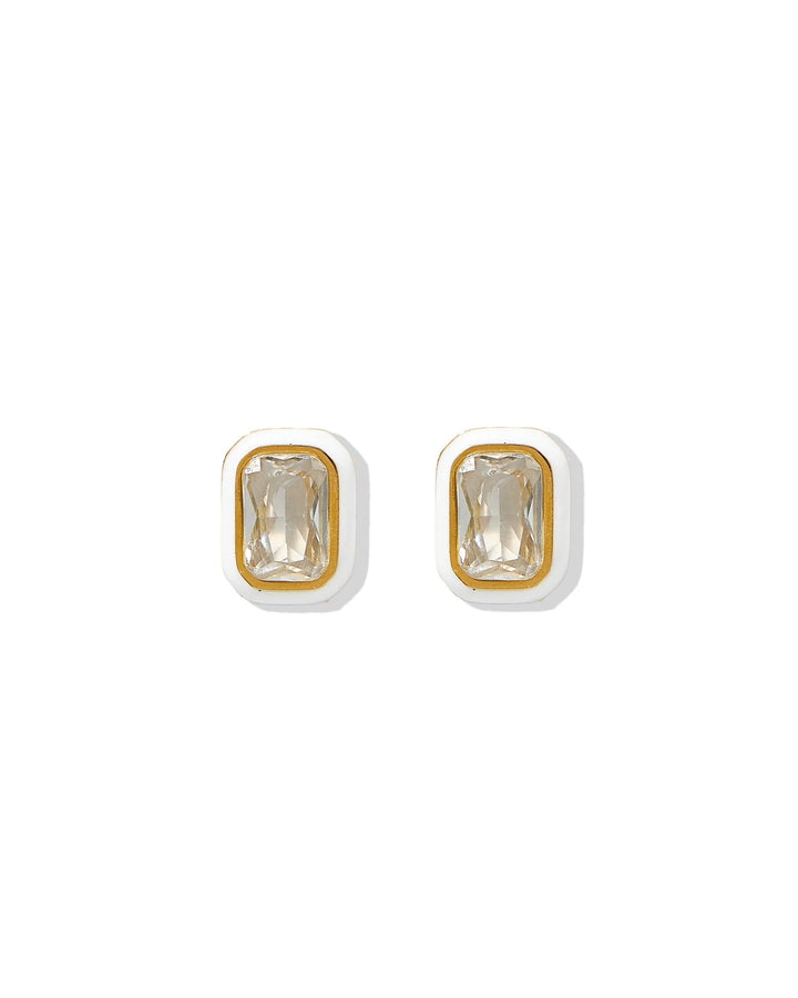 Linny Co - Whitney White Marshmallow Flat Back Earrings