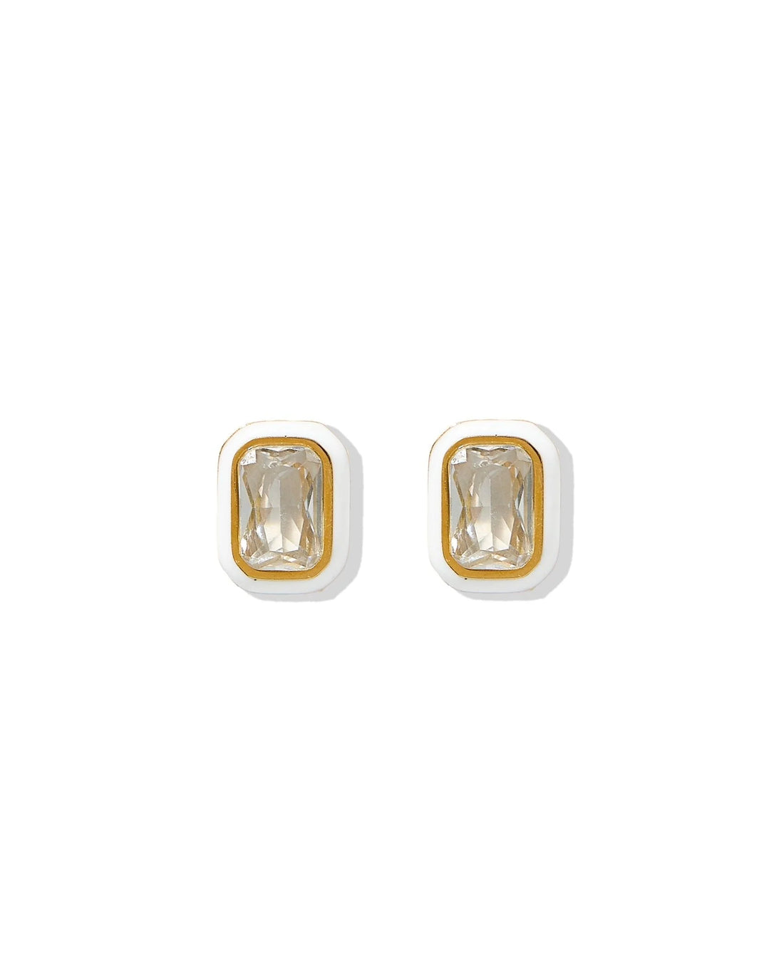 Flat Back Earrings - Whitney White Marshmallow