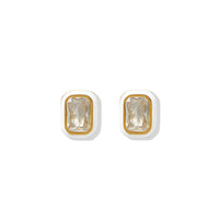 Flat Back Earrings - Whitney White Marshmallow