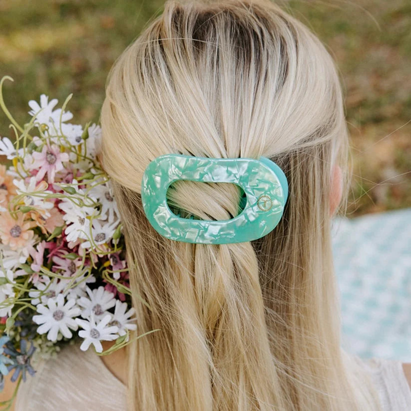 Teleties Small Flat Round Clip - Spring Splash