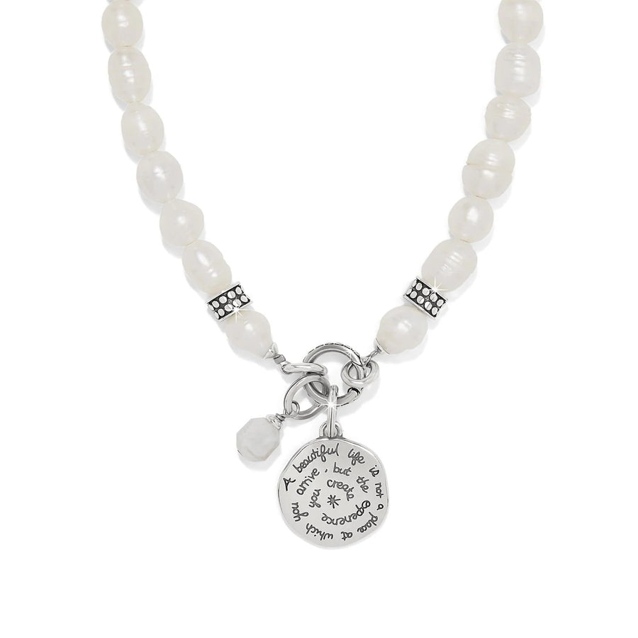 Token Charm Pearl Necklace
