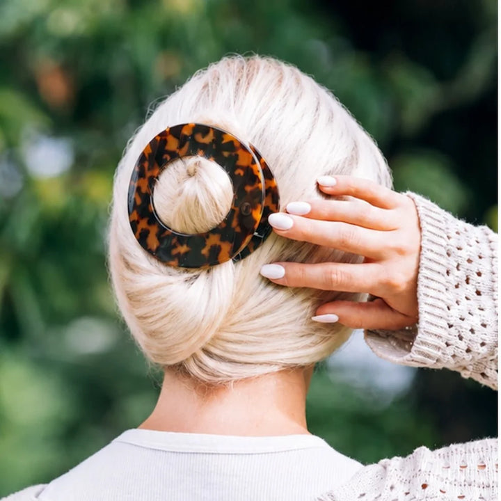 Teleties Large Flat Circle Hair Clip - Tortoise