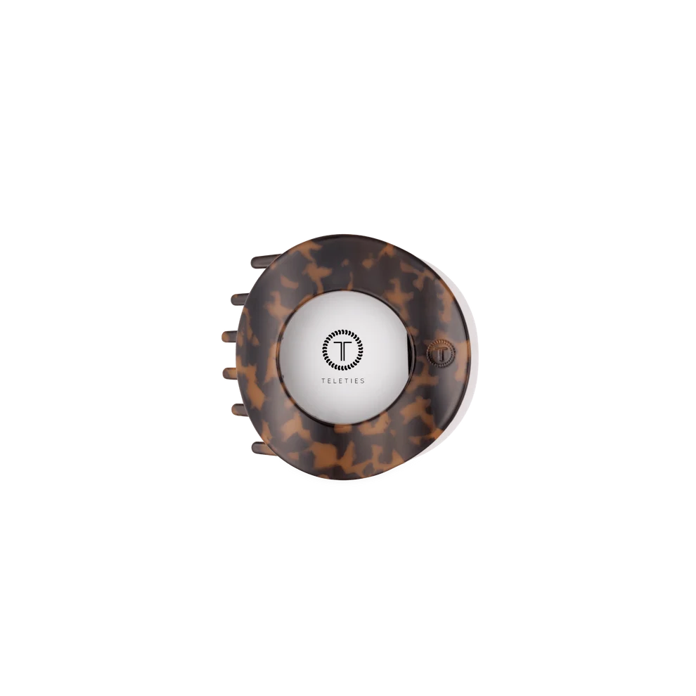 Teleties Small Flat Circle Hair Clip - Tortoise