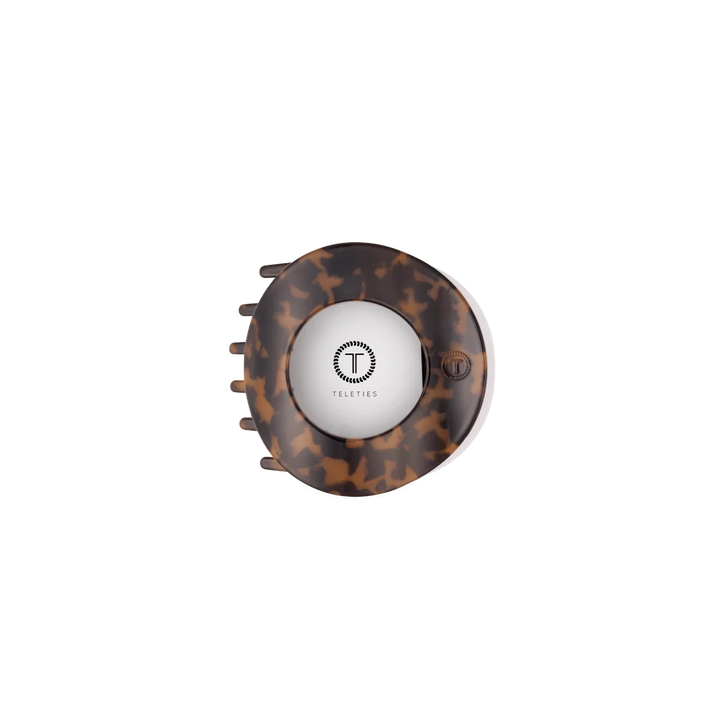 Teleties Small Flat Circle Hair Clip - Tortoise