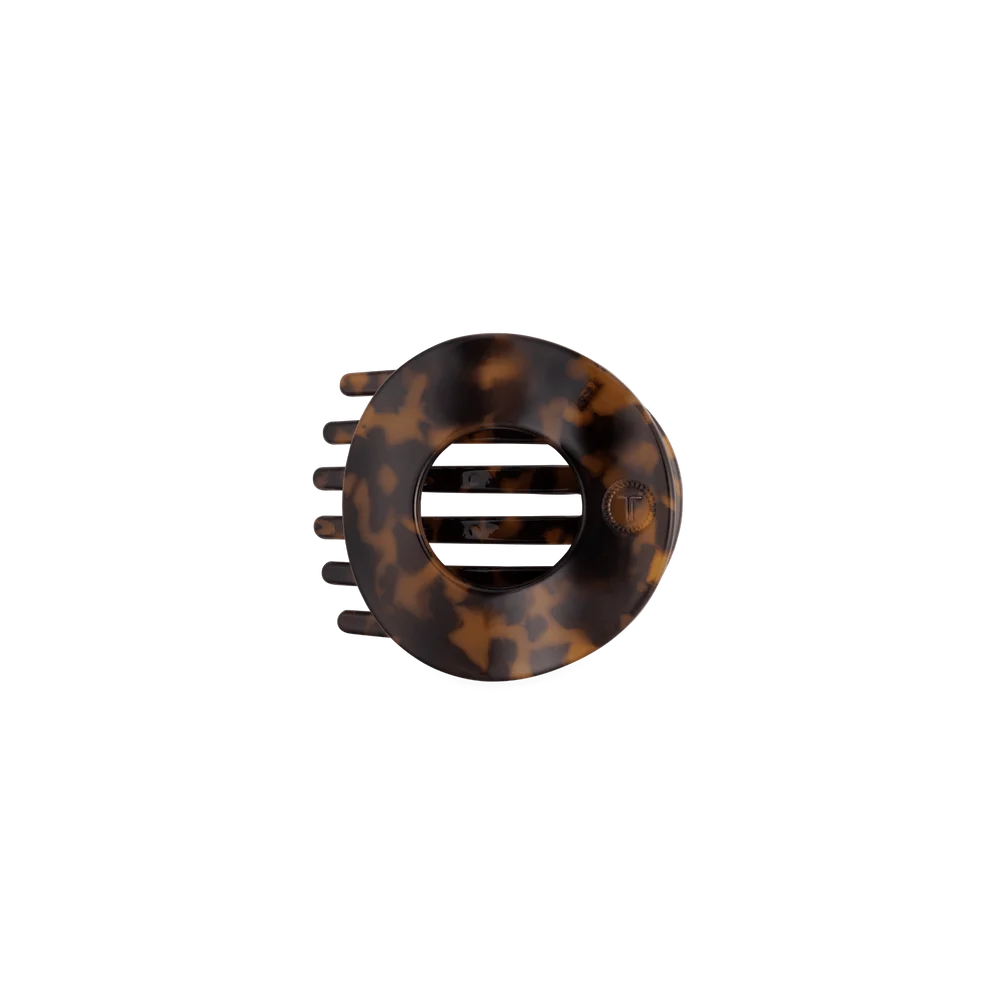 Teleties Small Flat Circle Hair Clip - Tortoise