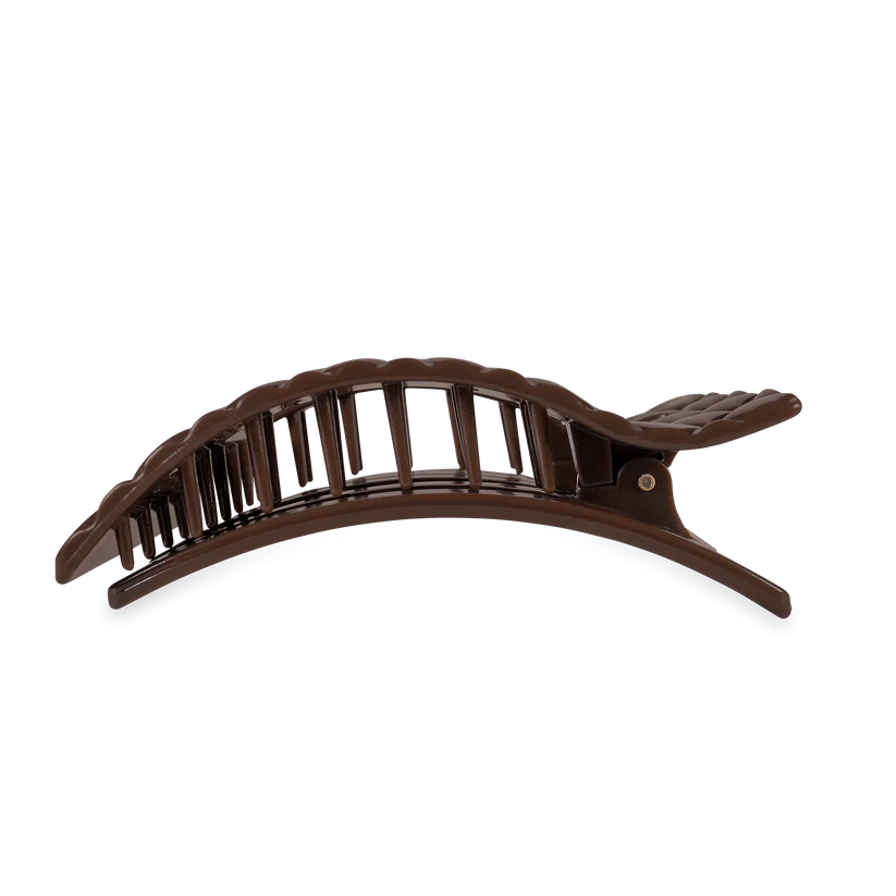 Truly Taupe Quilted Large Flat Rectangle Hair Clip