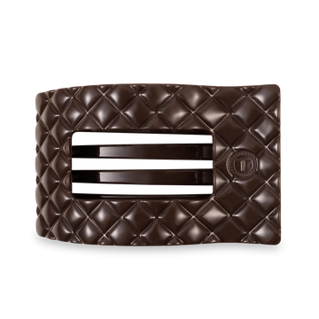 Truly Taupe Quilted Large Flat Rectangle Hair Clip