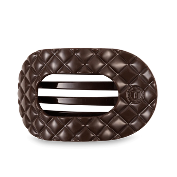 Truly Taupe Quilted Large Flat Round Hair Clip