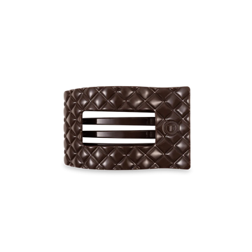 Truly Taupe Quilted Small Flat Rectangle Hair Clip