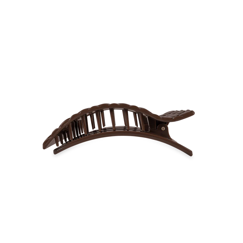 Truly Taupe Quilted Small Flat Rectangle Hair Clip