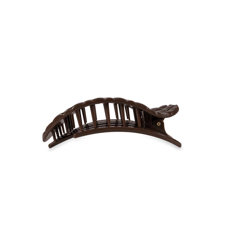Truly Taupe Quilted Small Flat Round Hair Clip