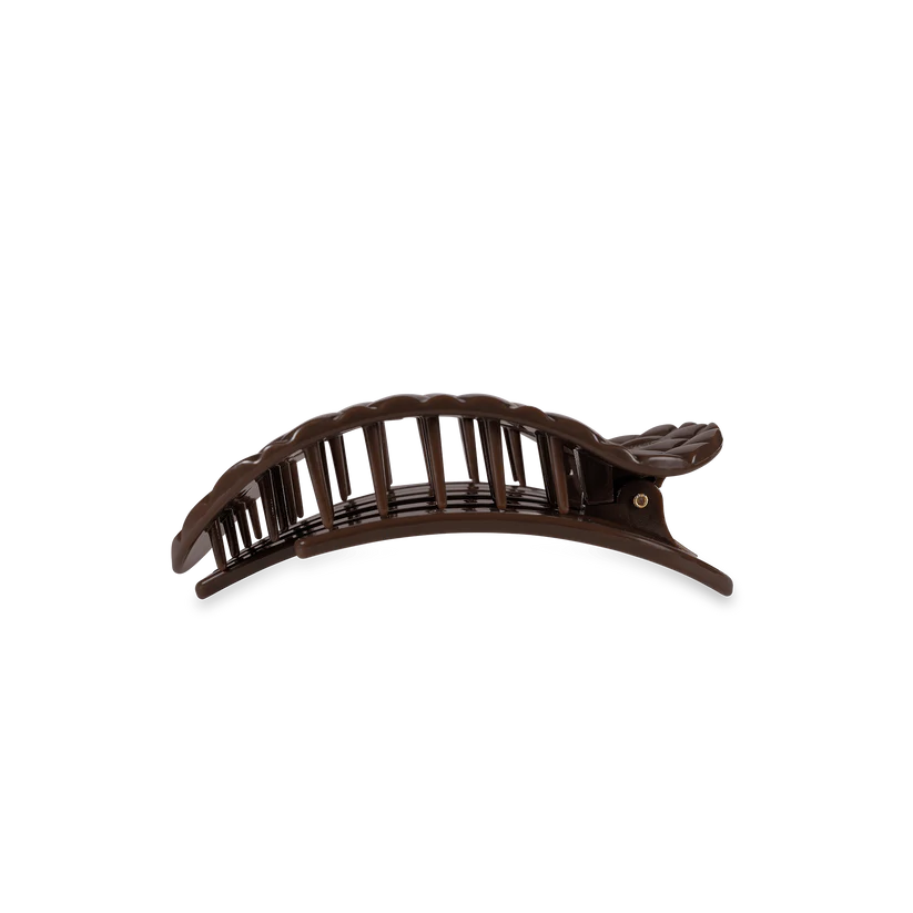 Truly Taupe Quilted Small Flat Round Hair Clip