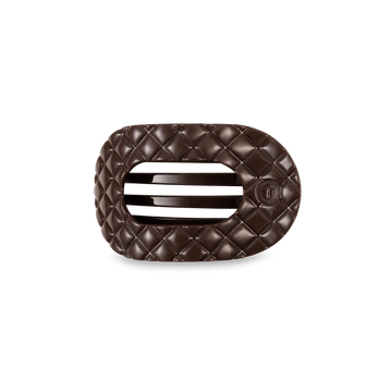 Truly Taupe Quilted Small Flat Round Hair Clip