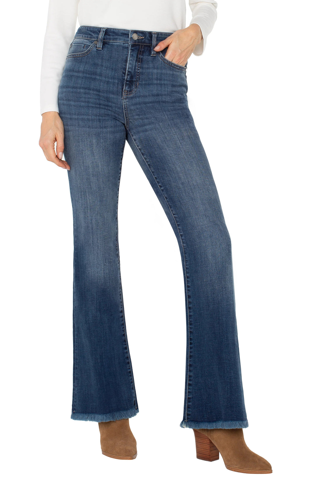 Liverpool - Hannah High Rise Flare with Fray Hem
