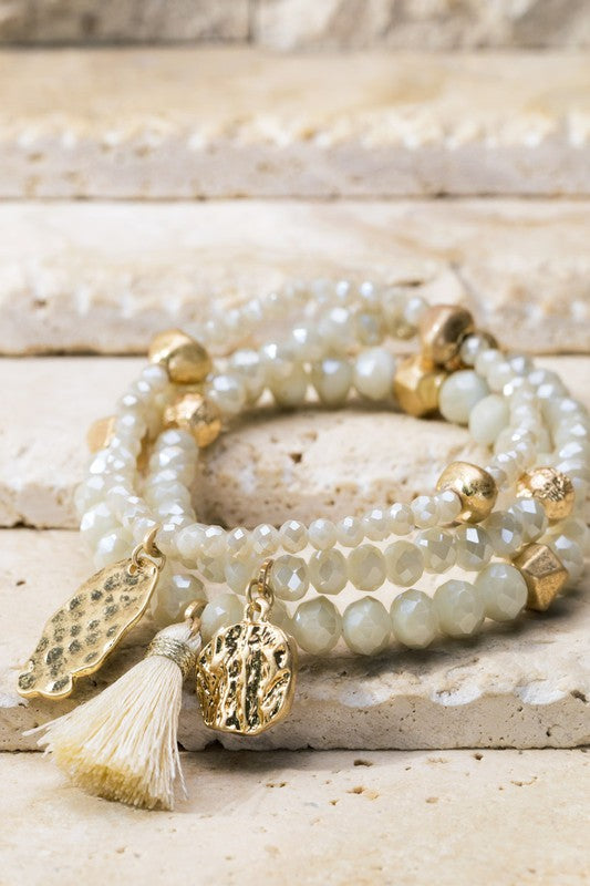 Three Layer Beaded Bracelet Stacks