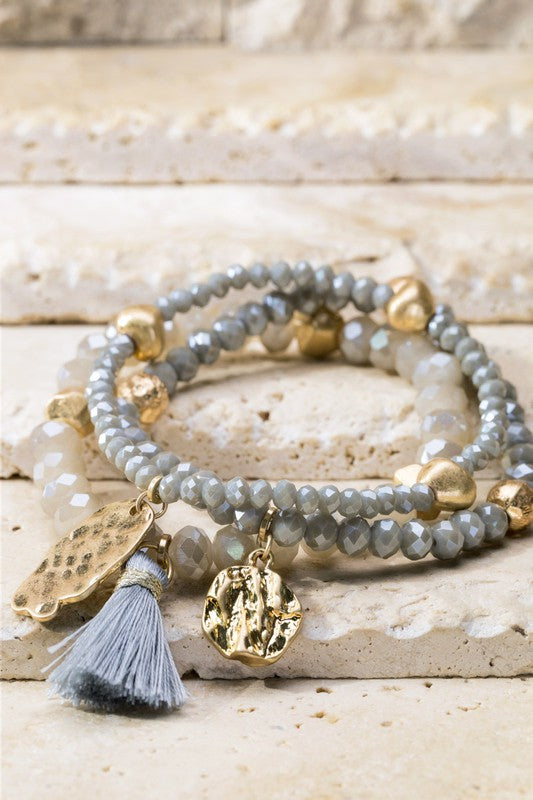 Three Layer Beaded Bracelet Stacks