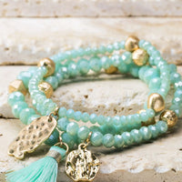 Three Layer Beaded Bracelet Stacks