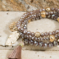 Three Layer Beaded Bracelet Stacks