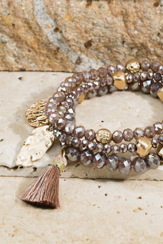 Three Layer Beaded Bracelet Stacks