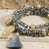 Three Layer Beaded Bracelet Stacks