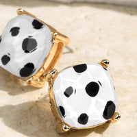 Faceted Earring Print Studs
