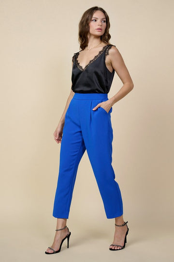 Recycled Poly Tapered Pants with Elastic Waist