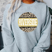 Custom School Spirit Leopard Circle Sweatshirt