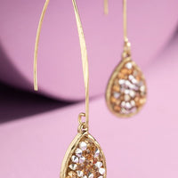 Glitter Stone Teardrop Earrings