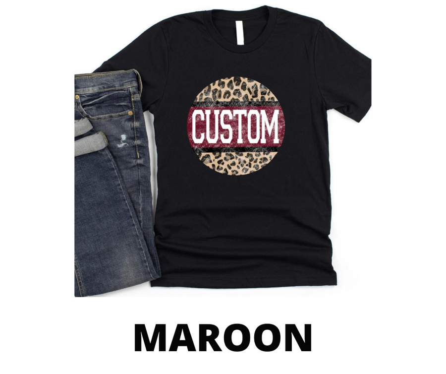 Custom School Spirit Leopard Circle Sweatshirt