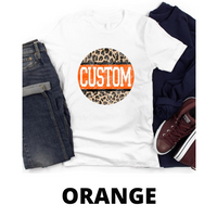 Custom School Spirit Leopard Circle Tee Shirt