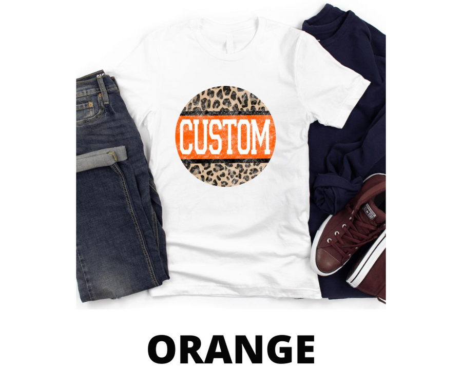 Custom School Spirit Leopard Circle Sweatshirt