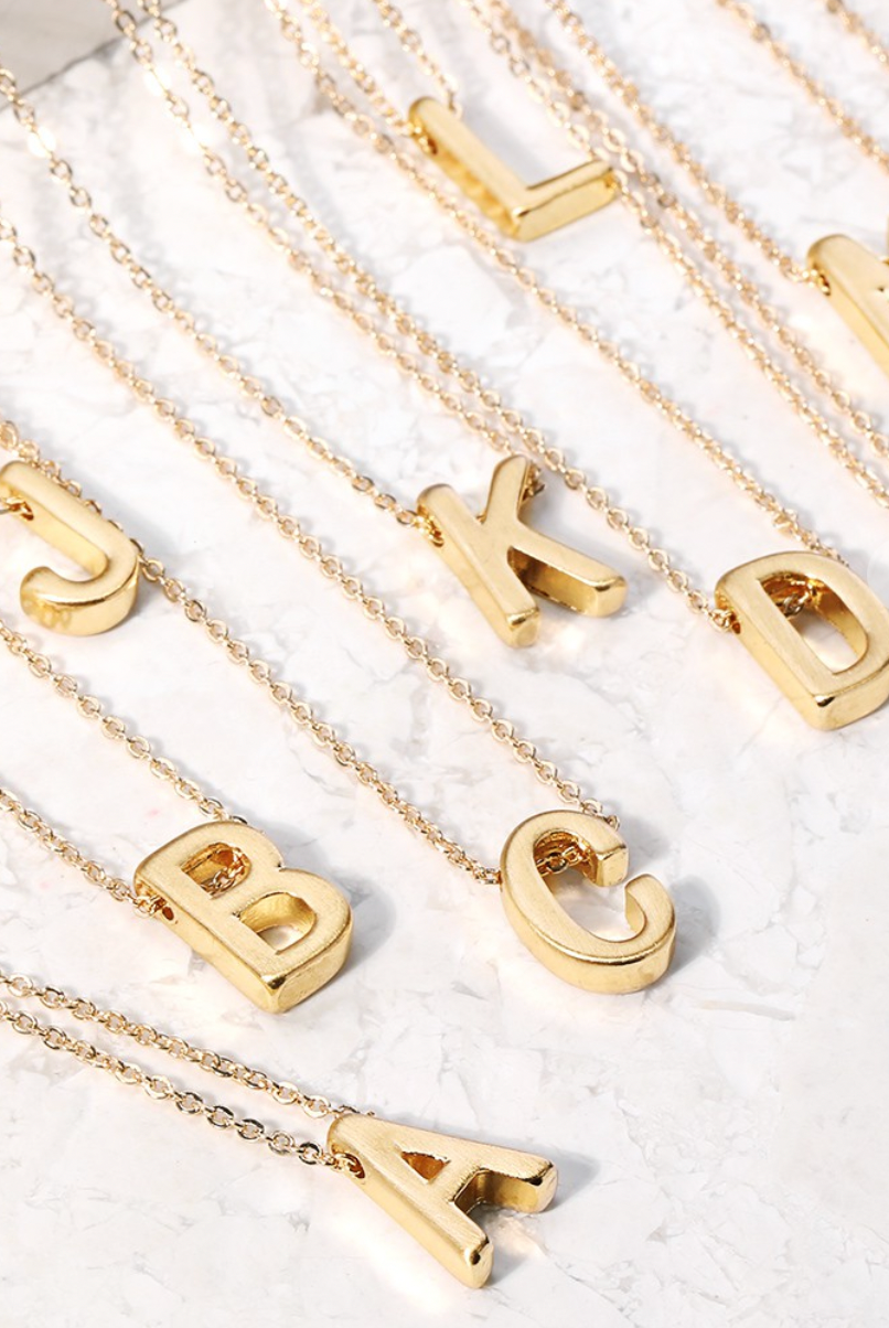 Typography Initial Necklace