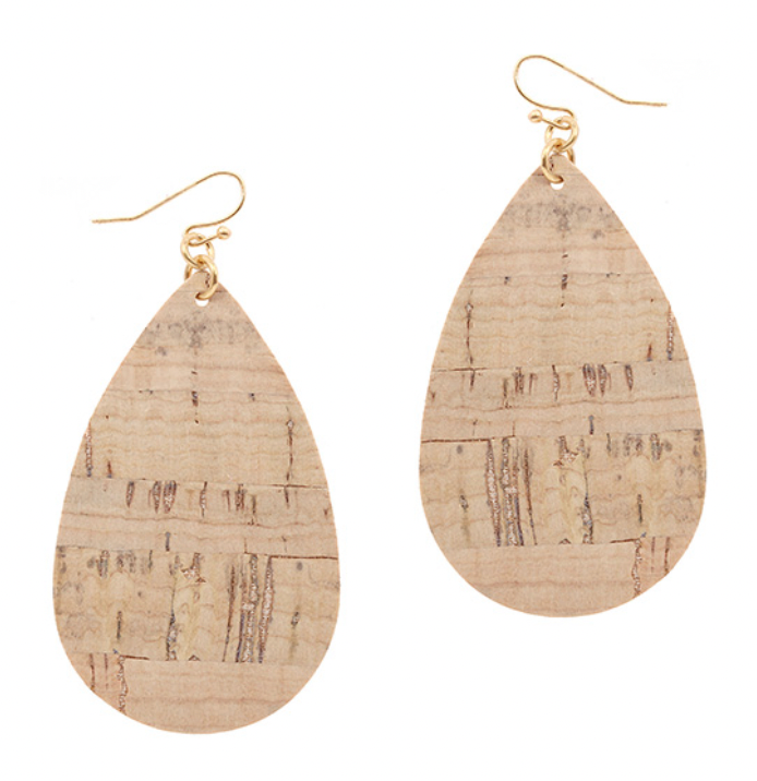 Cork Teardrop Earrings