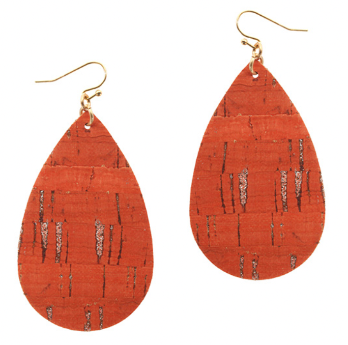 Cork Teardrop Earrings